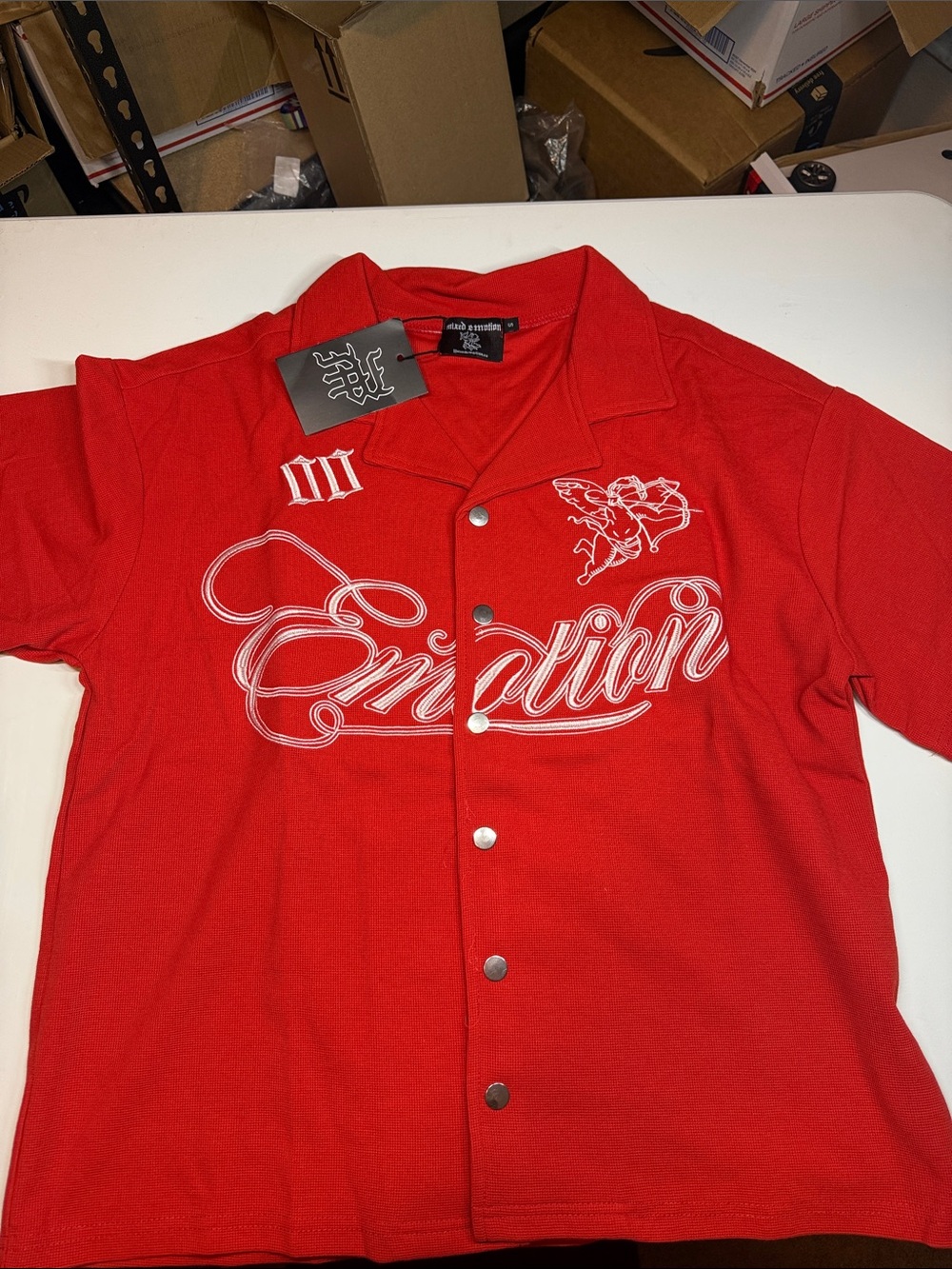 Mixed emotion button up